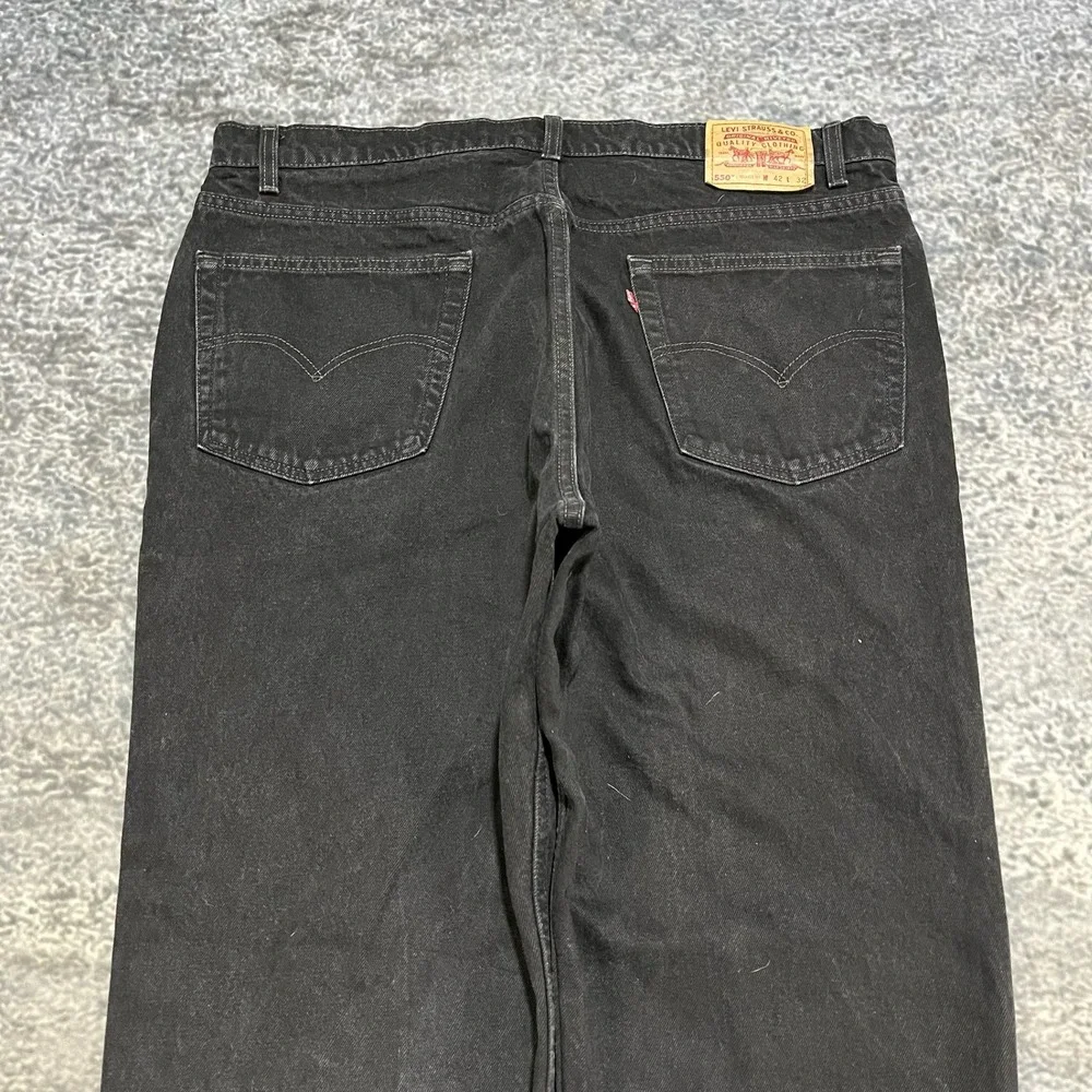 Vintage 90s Levi's 550 Jeans Relaxed Fit Mens 40x31‎ Black Denim Baggy